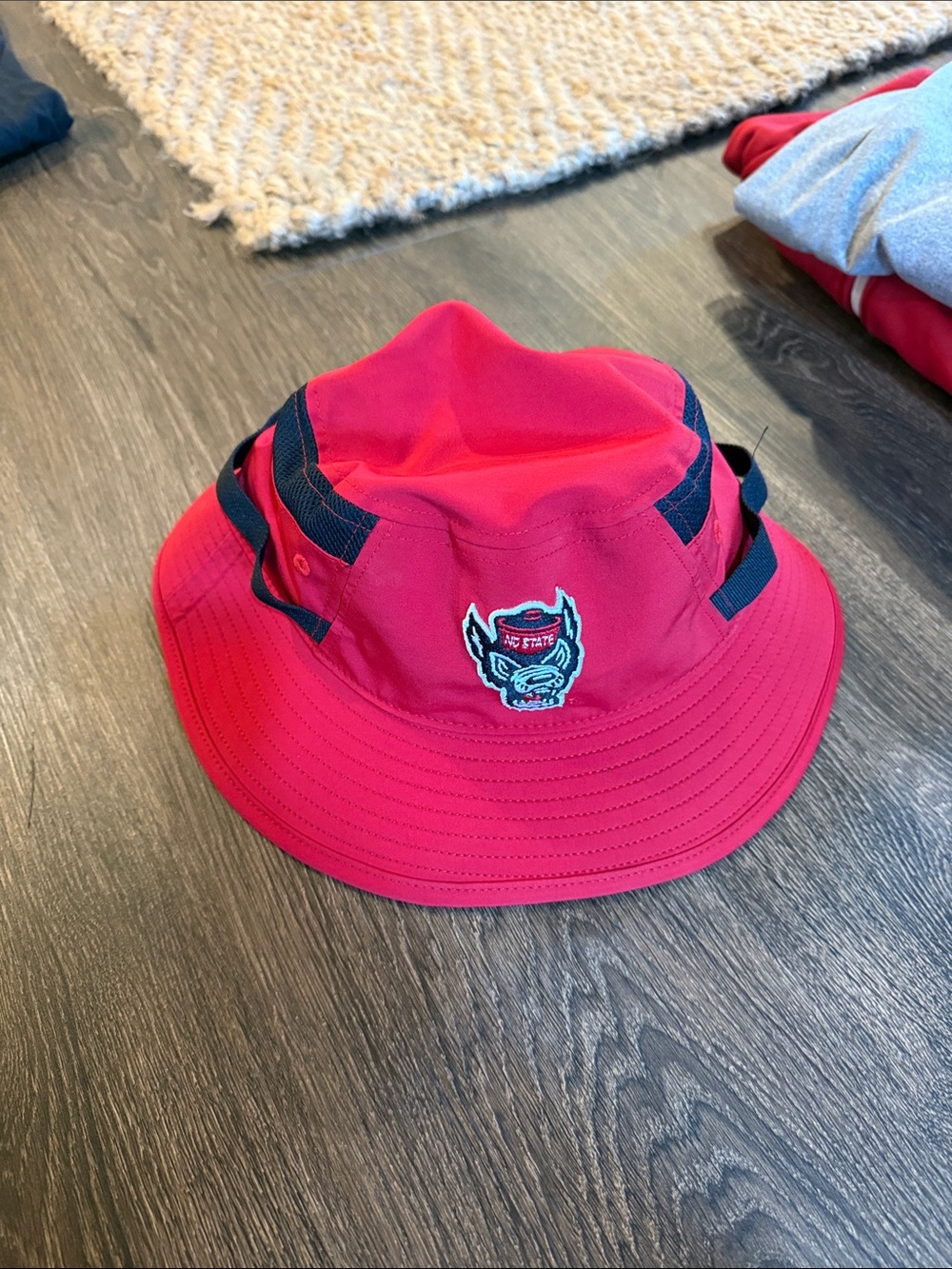 Red Bucket Hat with Team Wolf Logo